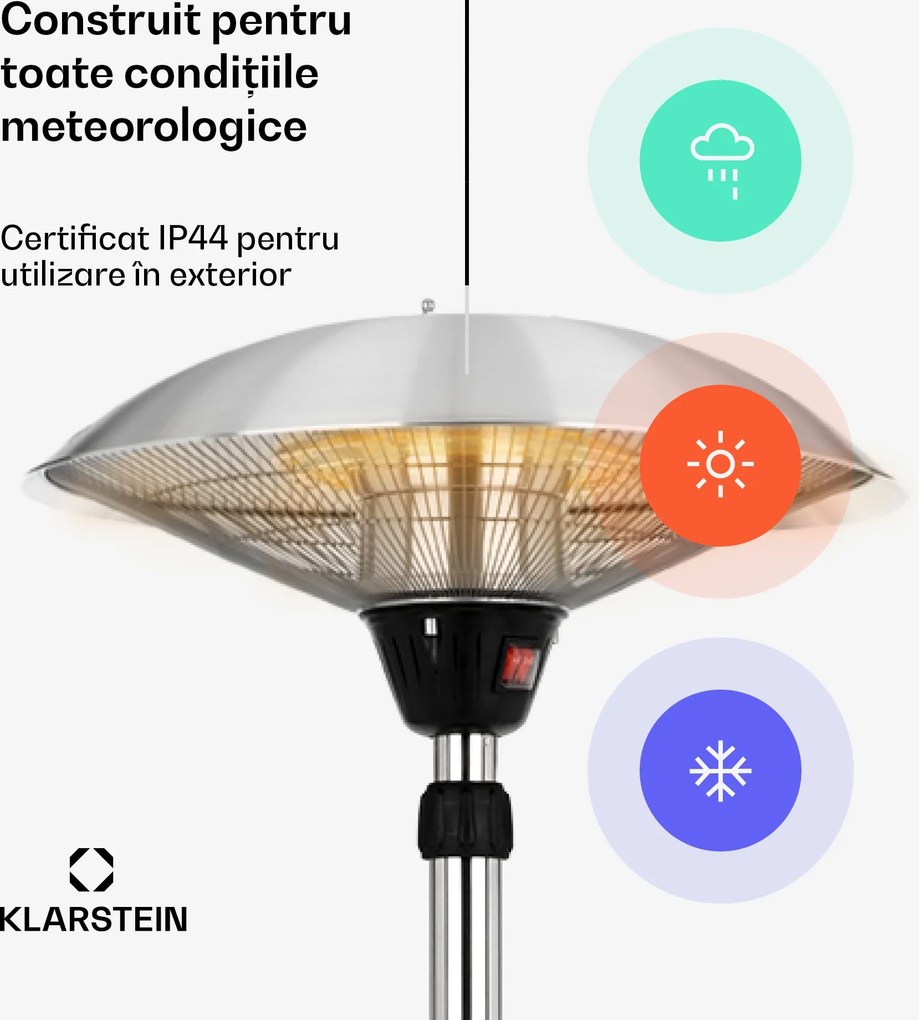 Blumfeldt Heat Guard, încălzitor radiant cu infraroșu, IP44, reglabil pe înălțime, IR ComfortHeat, 2100W