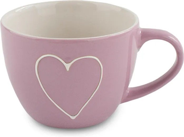 Cană ceramică Heart 440 ml, roz