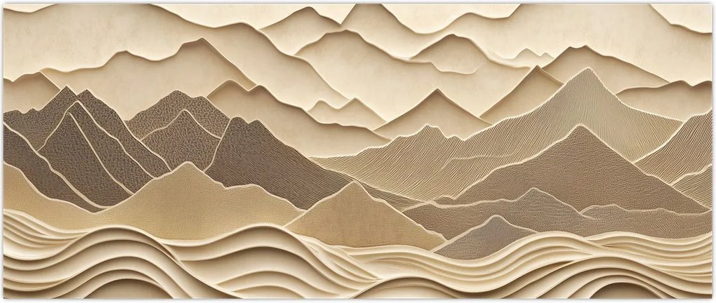 Tablou - Linii Montane 3D (120x50 cm)