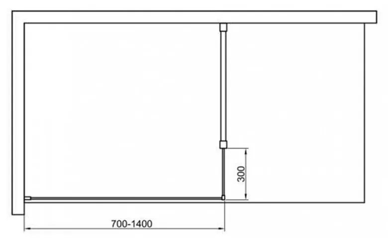 Cabină de duș Walker walk-in WI01-10 100x195 cm, cu sticlă de 8 mm