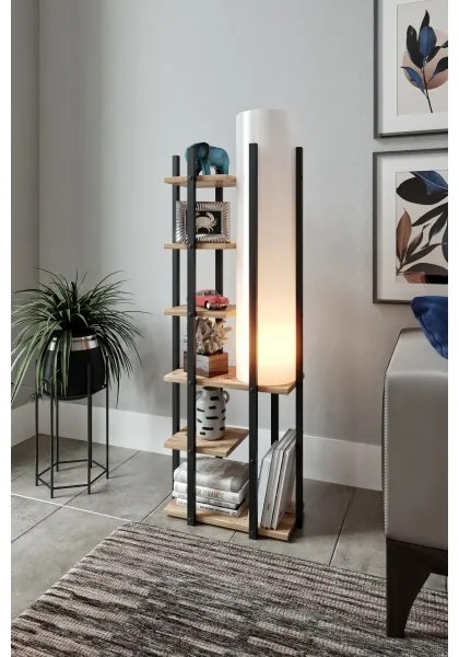 Lampadar cu rafturi MODA DOR 1xE27/40W/230V negru/maro