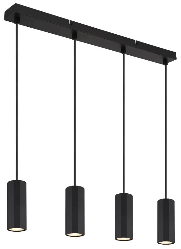 Lustra suspendata cu 4 Spoturi metal negru JAMES
