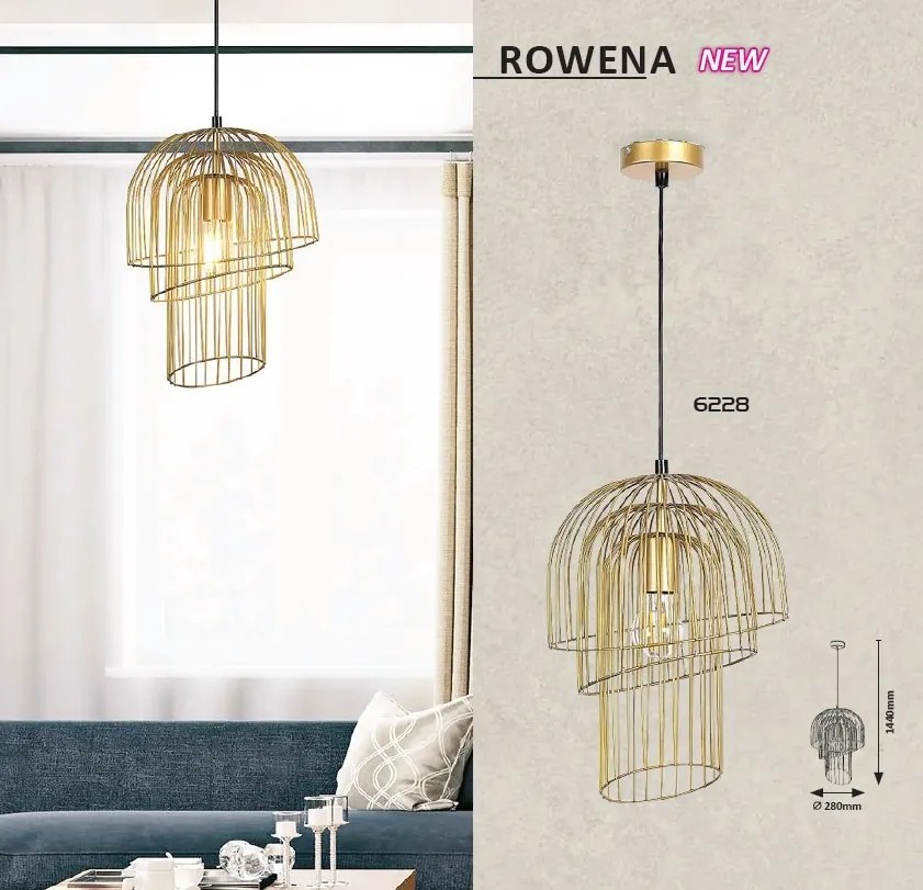 Lustra, Pendul metalic auriu ROWENA 6228 RX