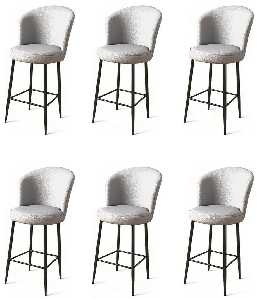 Set de scaune de bar Uras Grey and Black, 6 buc.