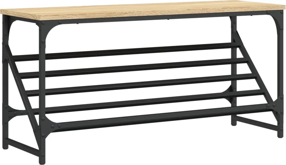 vidaXL Suport de pantofi, stejar sonoma, 90x30x45 cm, lemn prelucrat