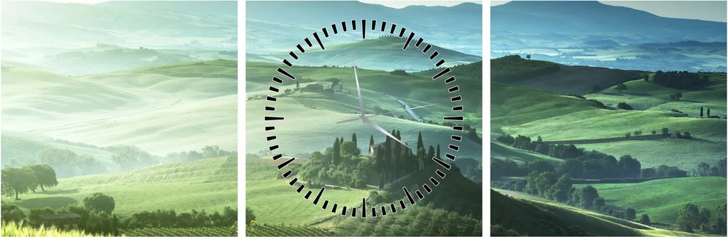 Tablou - Toscana, Italia (cu ceas) (90x30 cm)