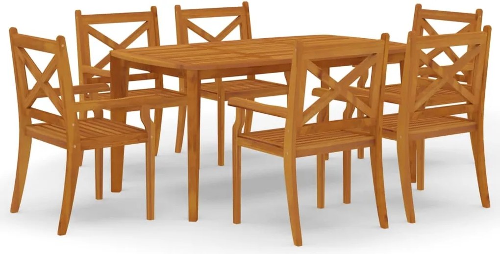vidaXL Set mobilier de grădină, 7 piese, lemn masiv de acacia