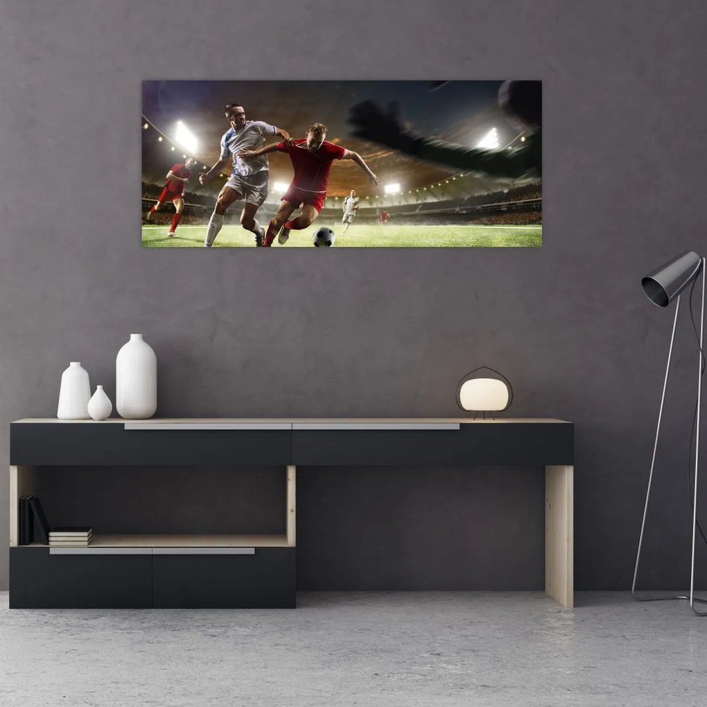 Tablou - Fotbaliști în acțiune (120x50 cm)