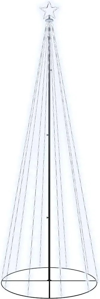 vidaXL Brad de Crăciun conic, 310 LED-uri, alb rece, 100x300 cm