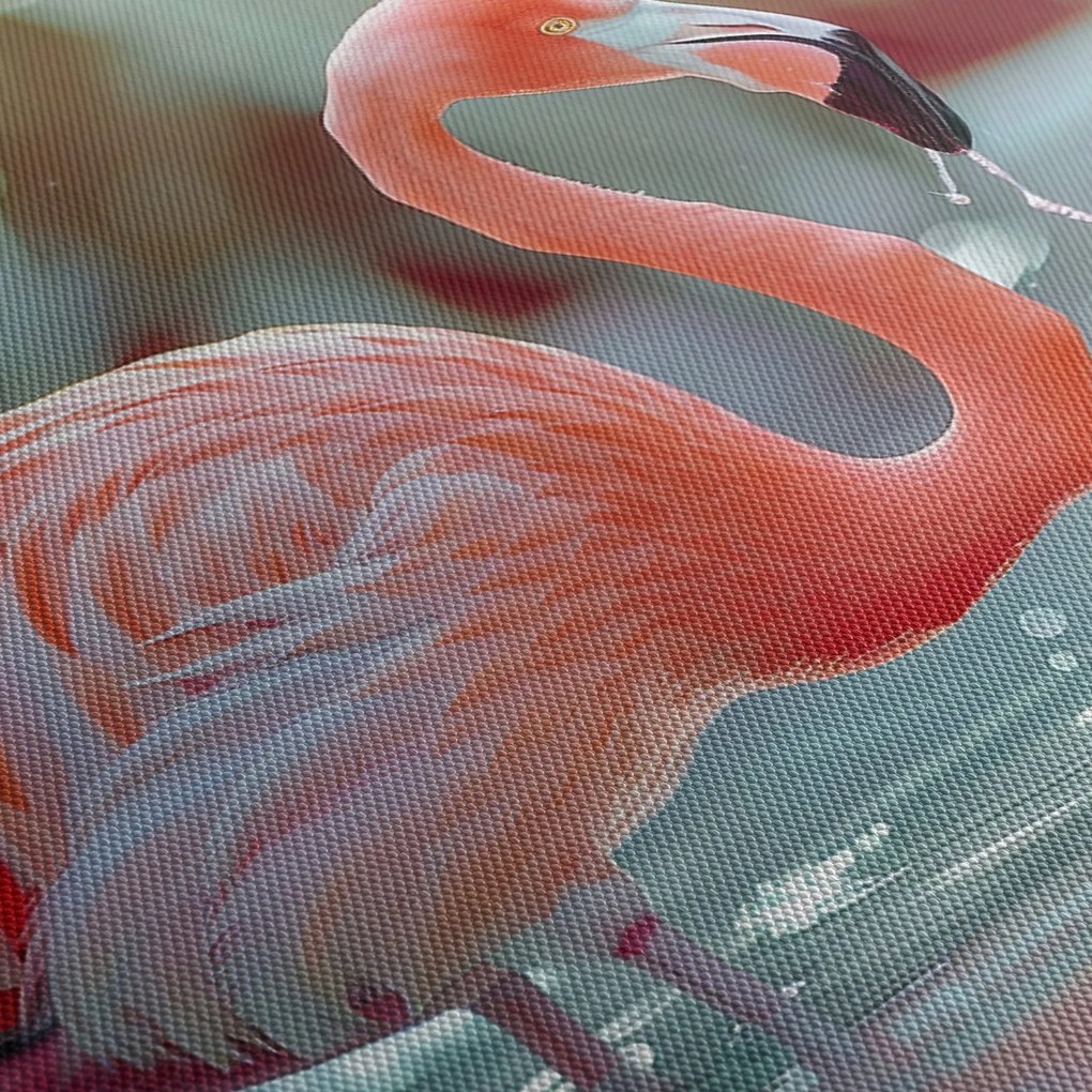 Tablou - Flamingo în iaz (70x50 cm)