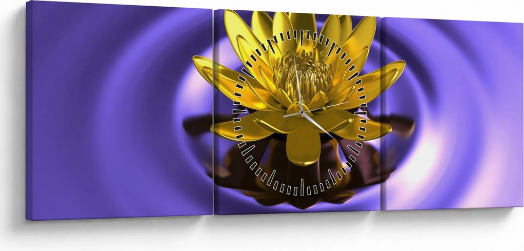 Tablou - Lotus (cu ceas) (90x30 cm)
