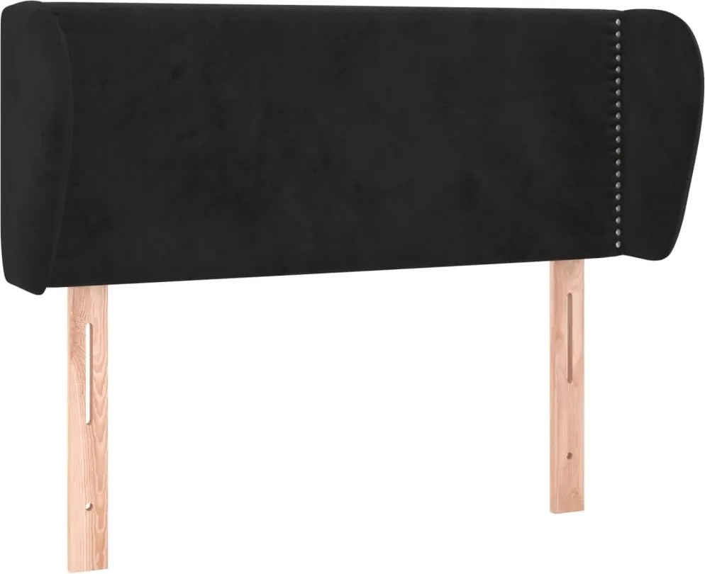 vidaXL Tăblie de pat cu aripioare negru 93x23x78/88 cm catifea