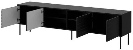 Set mobilier living Hermano I (Negru + Nuc warnia) . 1105956