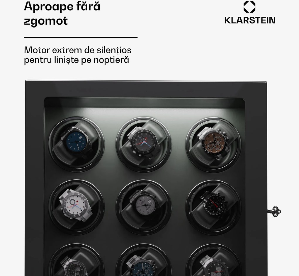 Klarstein Verdon 9, dispozitiv de întors ceasuri, pentru 9 ceasuri, 3 moduri, 5 viteze, LED, telecomandă