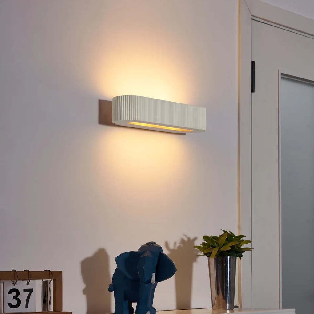 Lampă de perete scandinavă albă UFO cu 2 lumini - Plaster