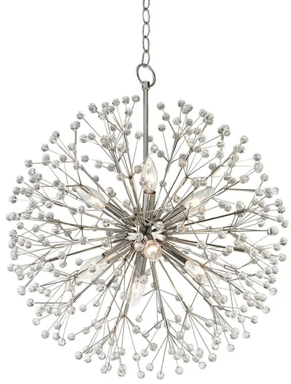 Candelabru LUX design modern DUNKIRK nichel lucios, cu 8 surse de lumina