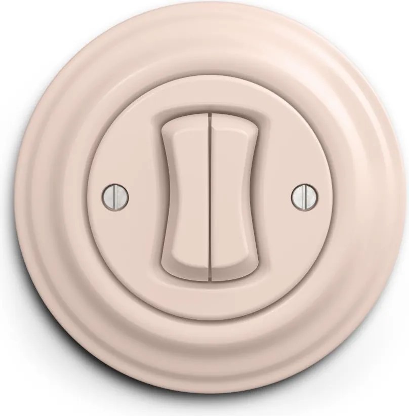 Kliklap - Întrerupător retro în serie cu ramă nr. 5, roz antic