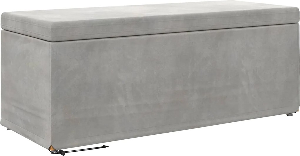 vidaXL Taburet Gri deschis Catifea și lemn stratificat