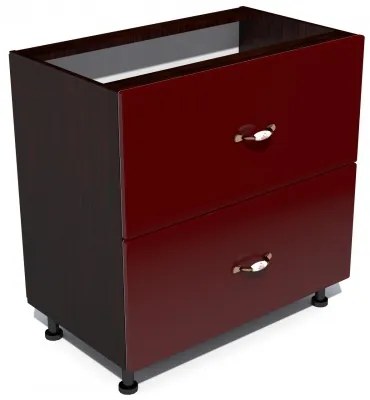 Corp inferior 80 cu 2 sertare metalice pentru greutate Zebra MDF rosu simplu