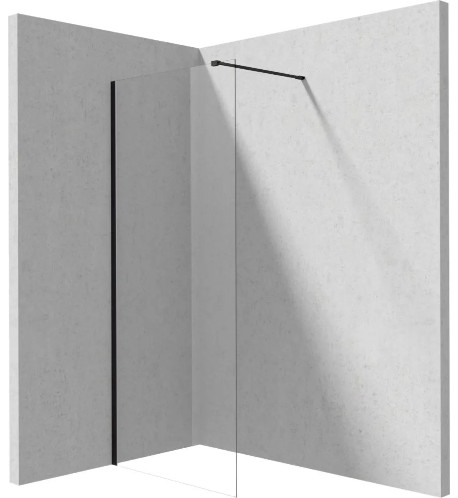 Paravan dus fix 100x195cm, sticla securizata 6 mm, negru mat, tehnologie Active-Cover, Deante Prizma Negru mat, 1000x1950 mm