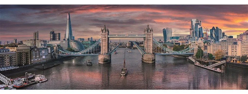 Orașe Across the River Puzzle panoramic Compact Londra 1000 piese Clementoni