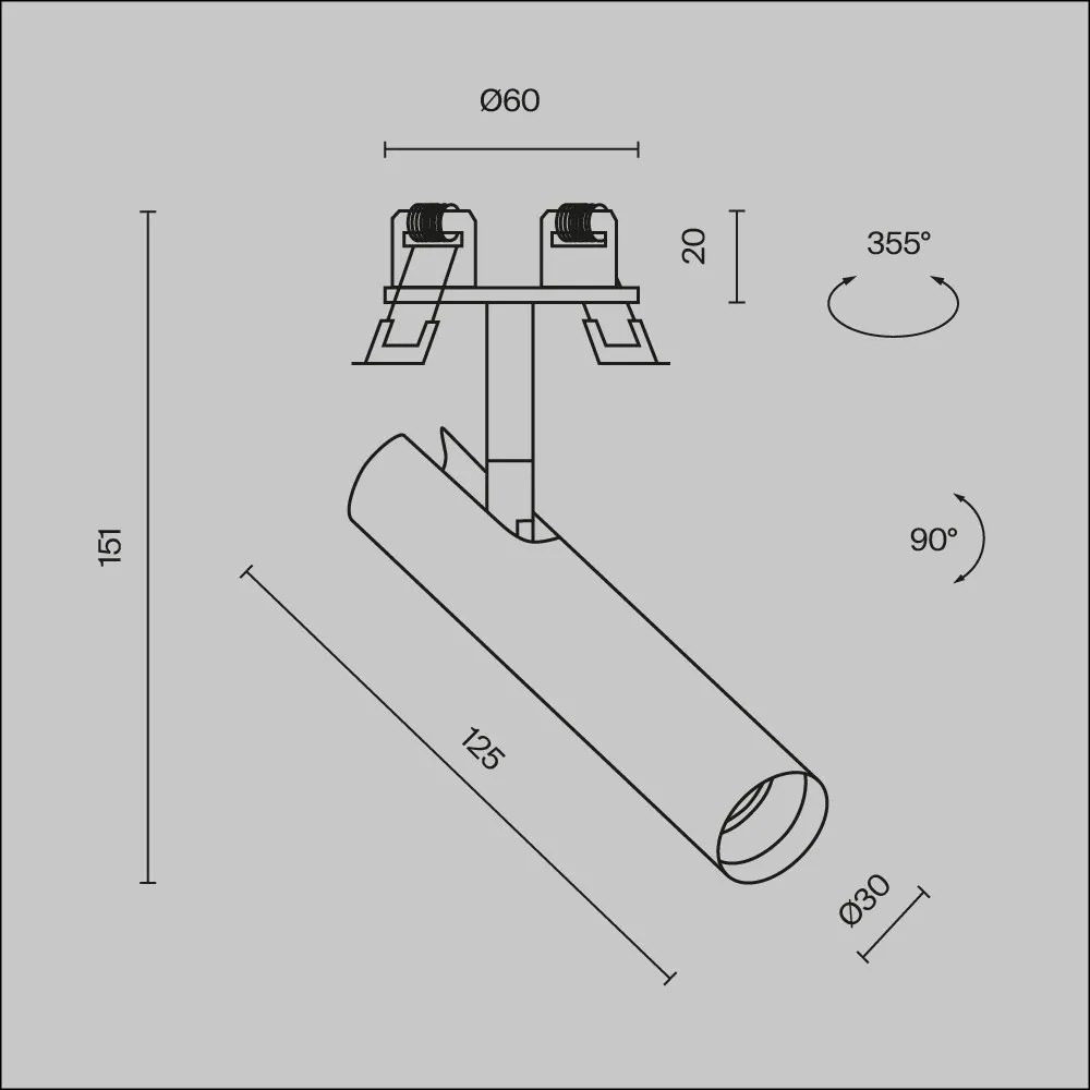 Mini Spot LED incastrabil directionabil iluminat tehnic Focus T alb