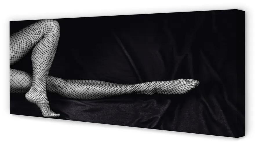 Tablouri canvas picioare Fishnet negru și alb