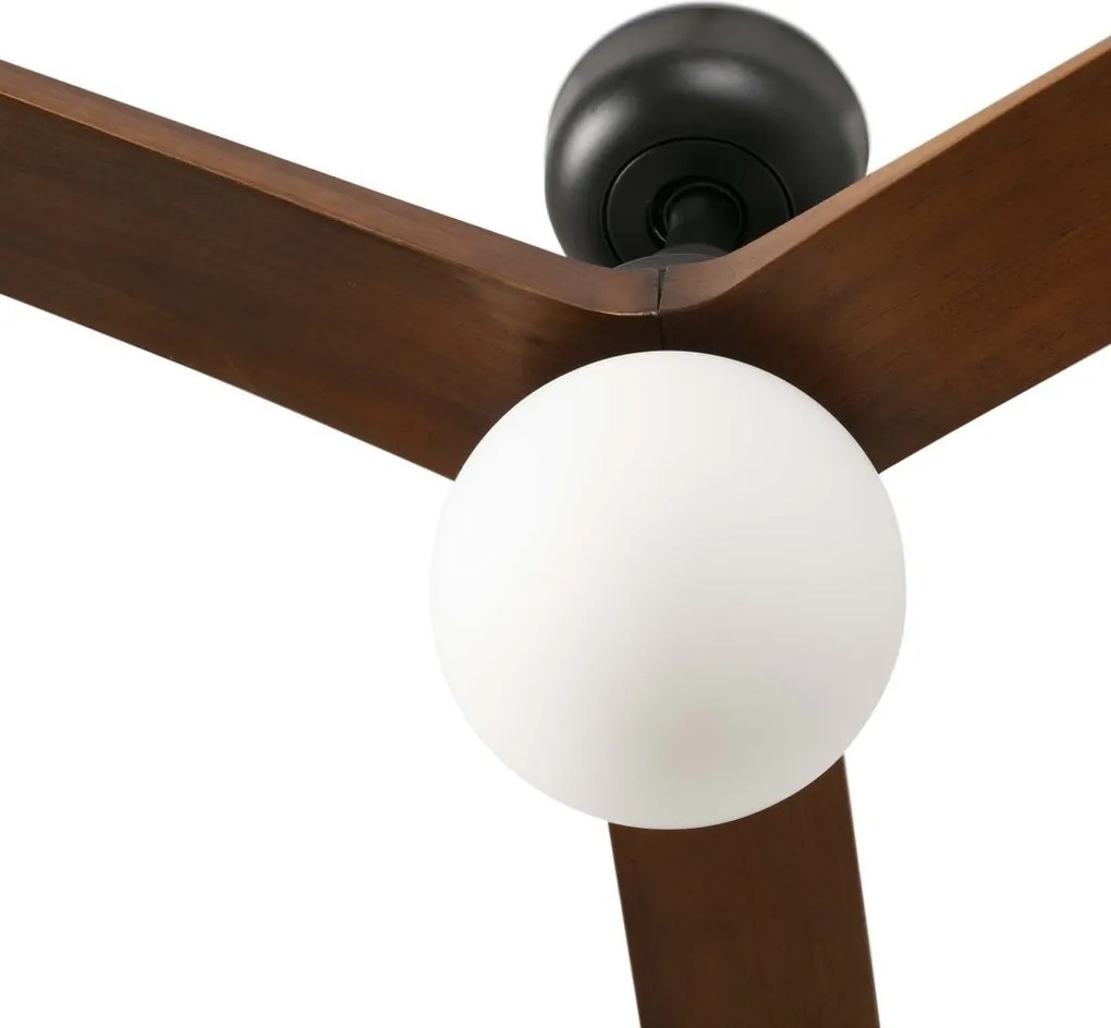 Lustra cu Ventilator aplicat tavan cu telecomanda KLIM M 125cm, negru/ nuc