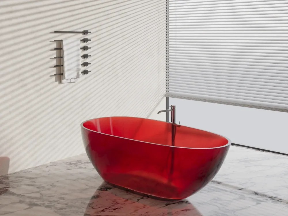 Cada Freestanding AquaVibe Ruby 150, Ovală, Transparentă, 150x73x58 cm