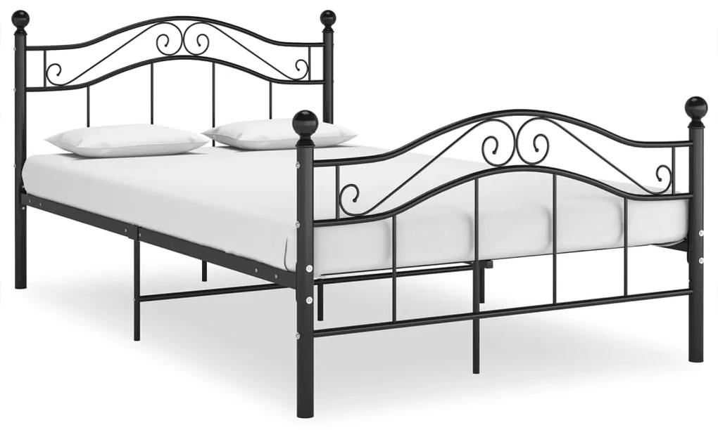 324994 vidaXL Cadru de pat, negru, 120x200 cm, metal