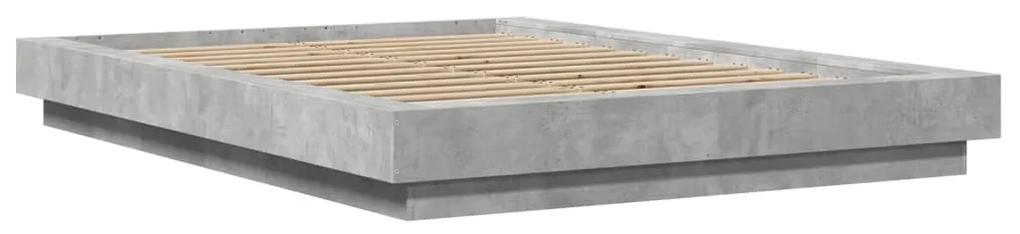 3281234 vidaXL Cadru de pat, gri beton, 120x190 cm, lemn prelucrat
