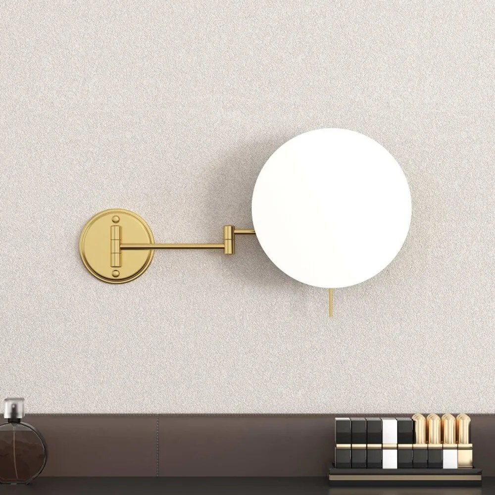 Oglinda cosmetica Inter Ceramic 20x42 cm auriu periat cu marire x5