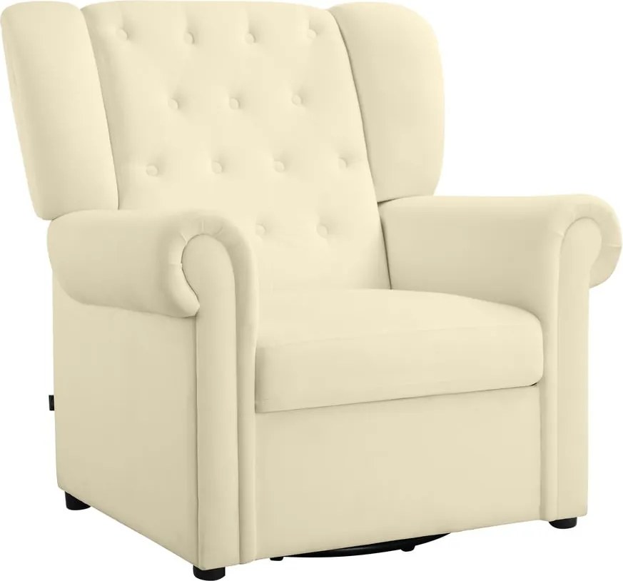 Fotoliu alb balansoar/chesterfield cu tapițerie din catifea Lillyse – Støraa