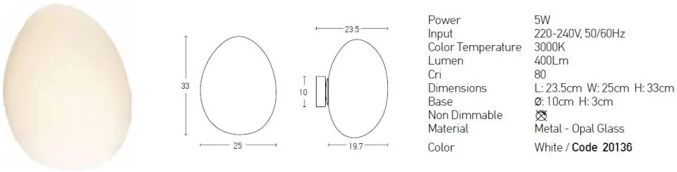 Aplica LED de perete design modern Ande alb