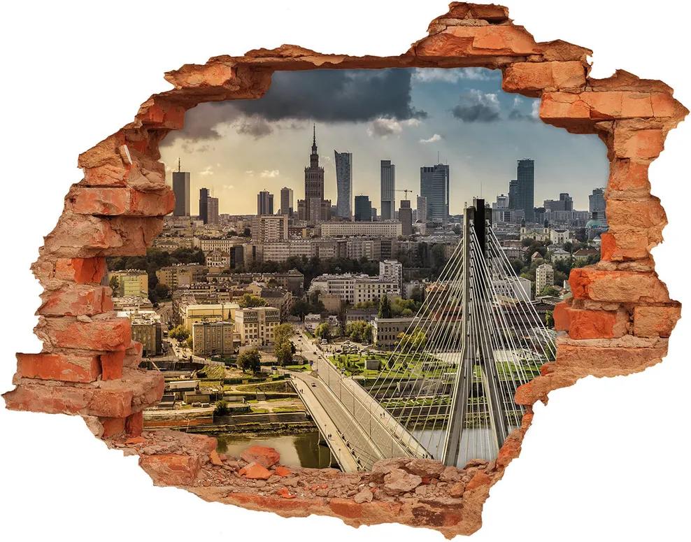 Autocolant un zid spart cu priveliște Varșovia Polonia