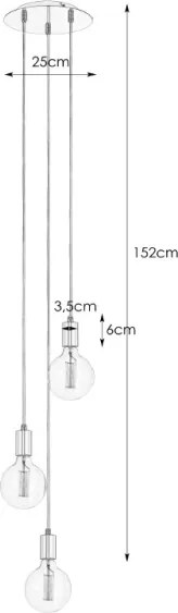 Markslöjd 106334 - Lustră pe cablu SKY 3xE27/60W/230V