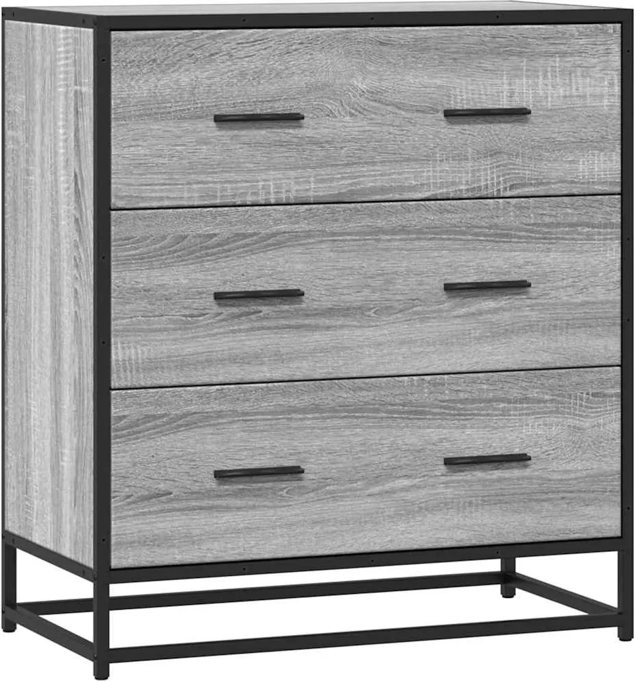 vidaXL Dulap, gri sonoma, 68x35x76 cm, lemn prelucrat și metal