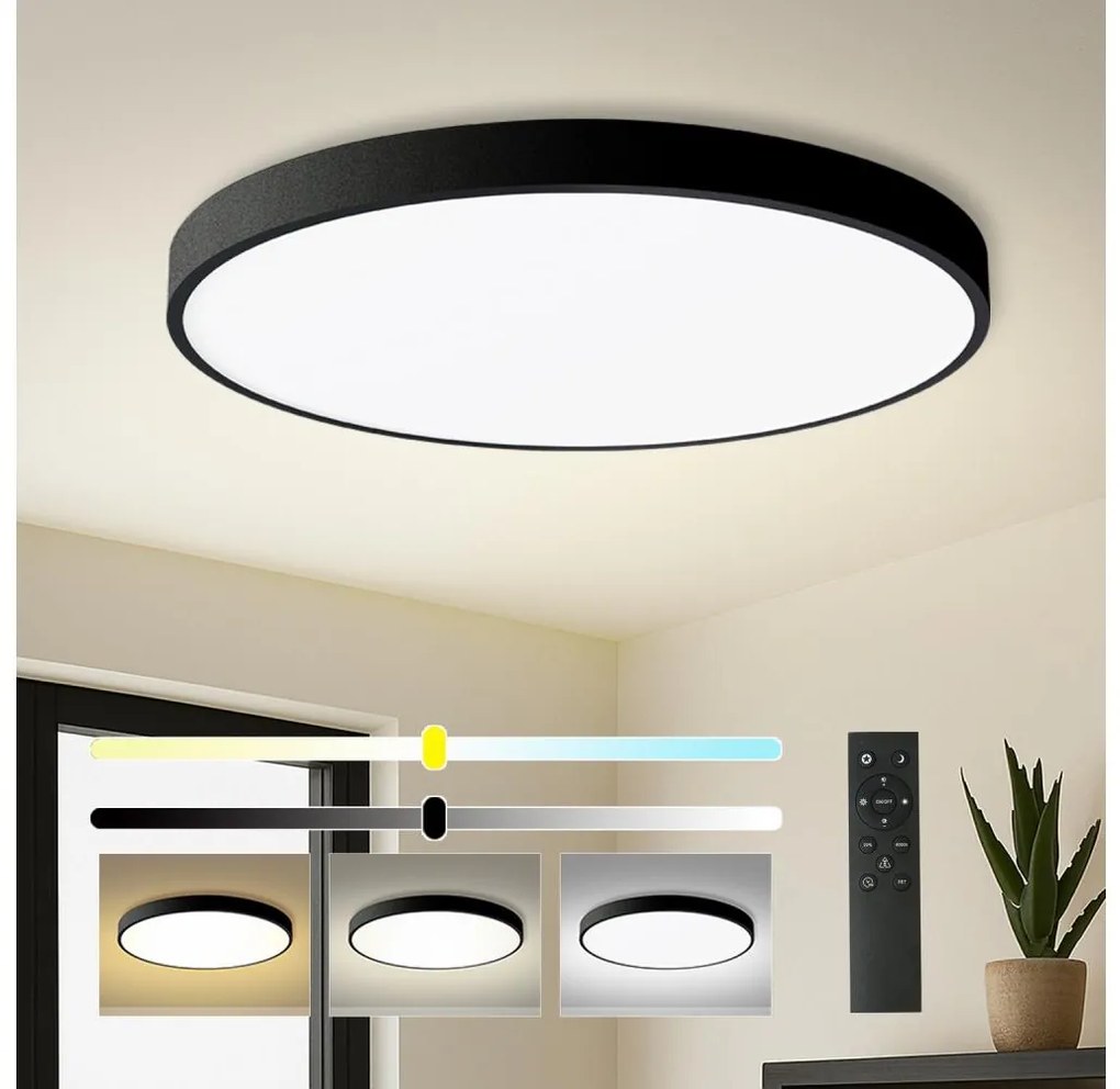 Brilagi - Lampă LED dimabilă POOL SMART 128W/230V, diametru 100 cm, Wi-Fi Tuya, negru + telecomandă