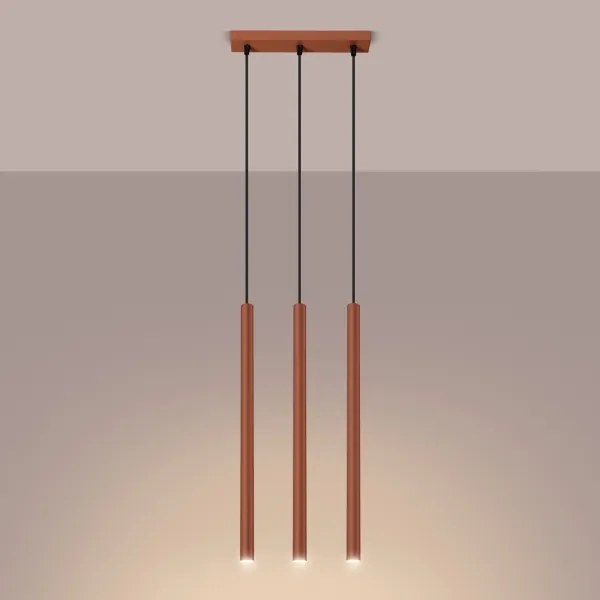 Lustră pe cablu Sollux SL.1526 PASTELO 3xG9/8W/230V roșu