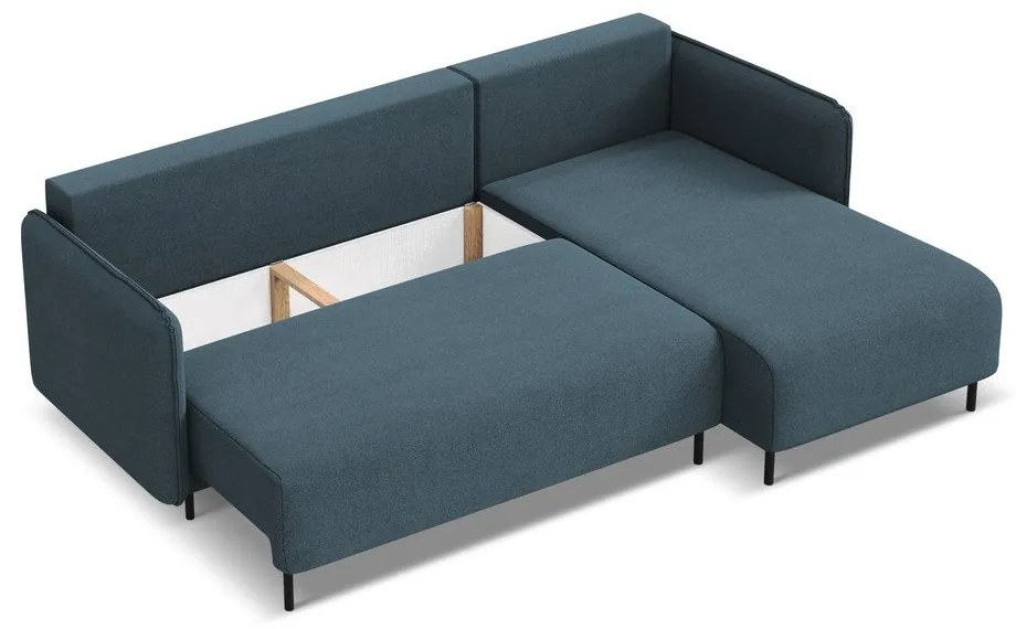 Colțar albastru extensibil/cu spațiu de depozitare (cu colț pe partea dreaptă) Luana – Makamii