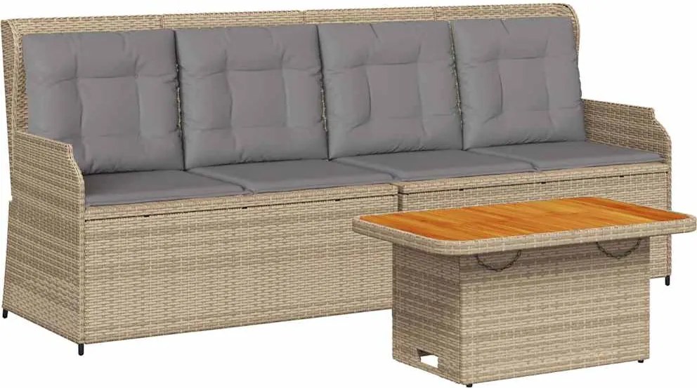 vidaXL Set mobilier de grădină cu perne, 3 piese, bej, poliratan