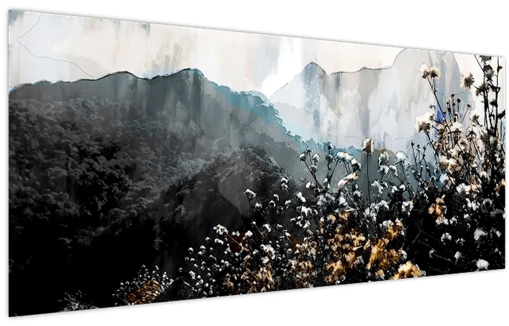 Tablou - Ilustrație de flori sălbatice (120x50 cm)