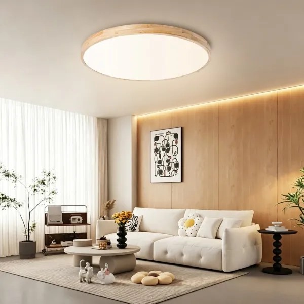 Brilagi - Corp de iluminat LED reglabil WOODLINE LED/100W/230V 3000-6000K stejar Ø 80 cm + telecomandă