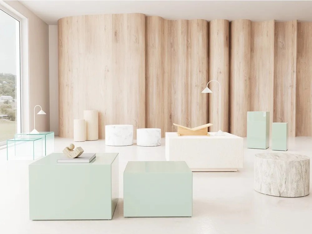 Măsuțe de cafea 2 buc. din sticlă 50x50 cm Dice – Actona