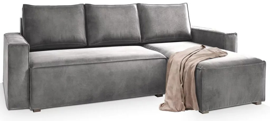 Canapea extensibila de colt CAVELO, gri deschis, reversibila
