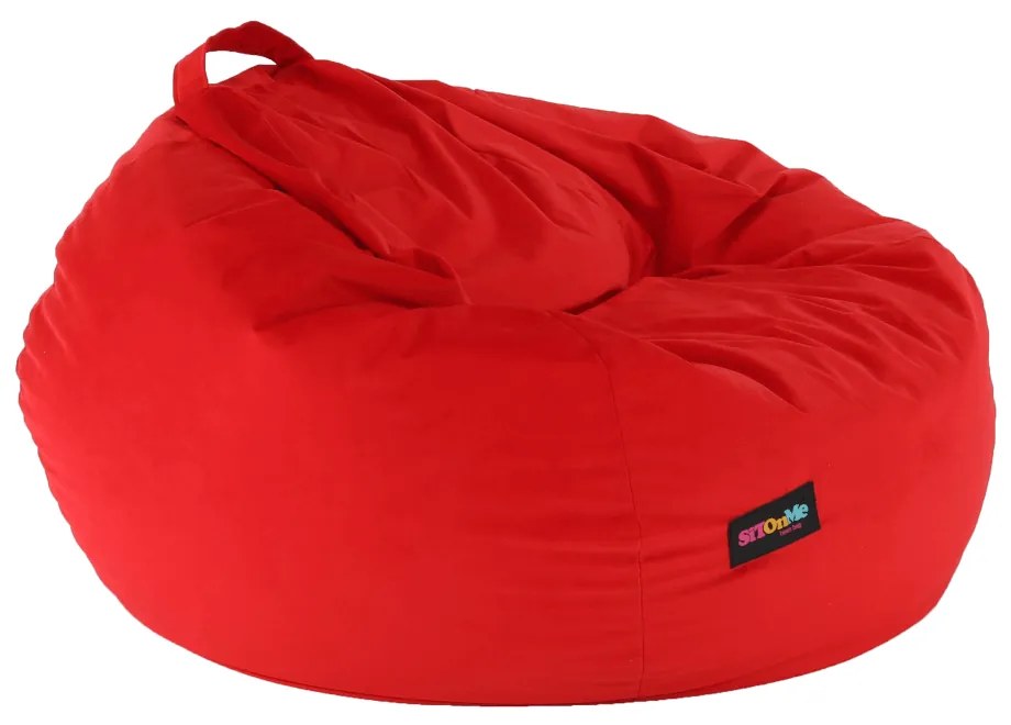 Fotoliu tip sac, material textil roşu, TRIKALO