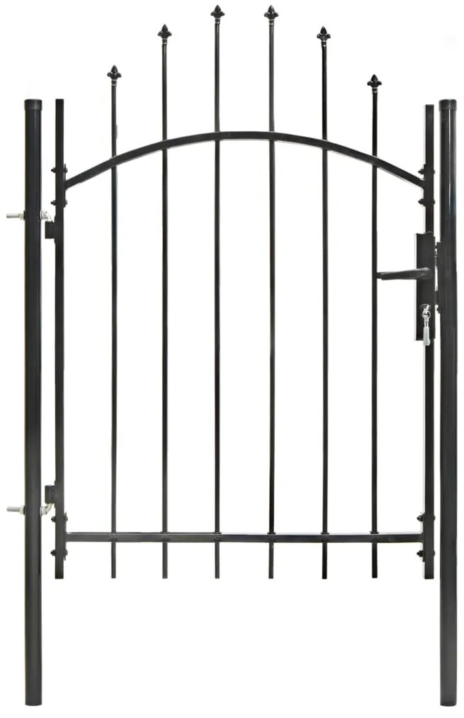 vidaXL Poartă de grădină, negru, 1 x 1,5 m, oțel