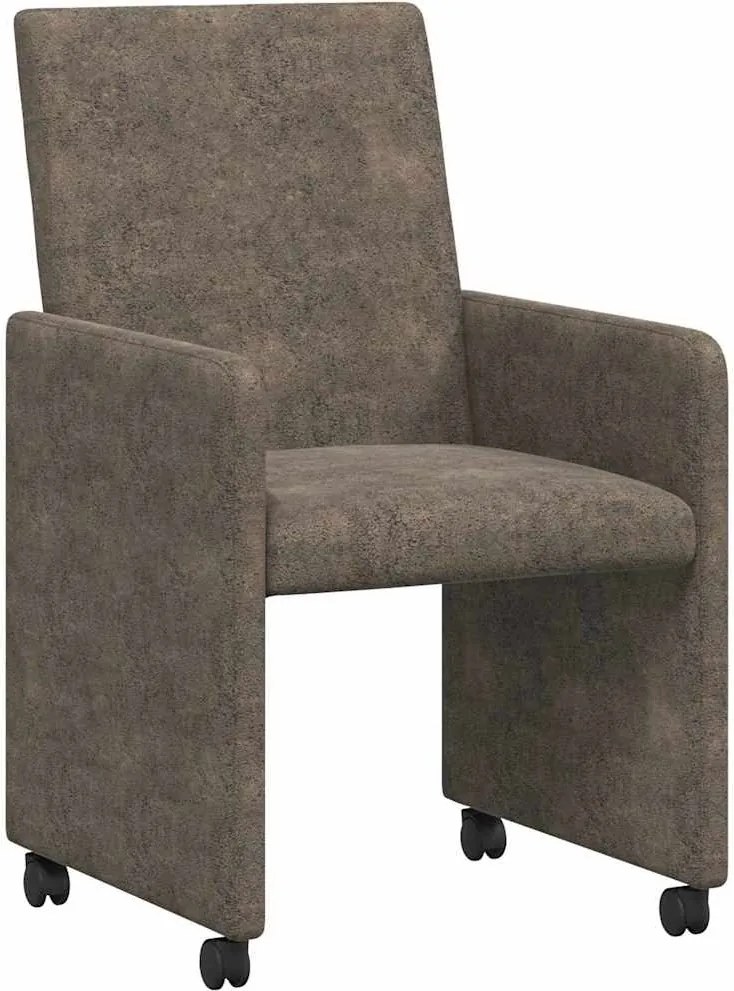 vidaXL Scaune de dining cu roți 2 pcs Gri închis 57 x 66 x 94 cm