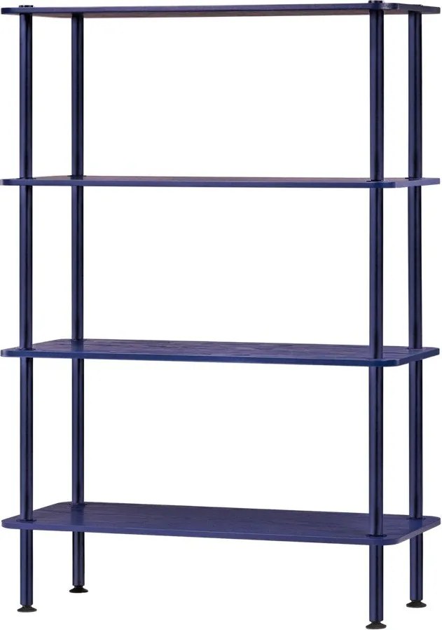 Etajeră albastră cu aspect de lemn de stejar 80x127x35 cm Teidi – noo.ma