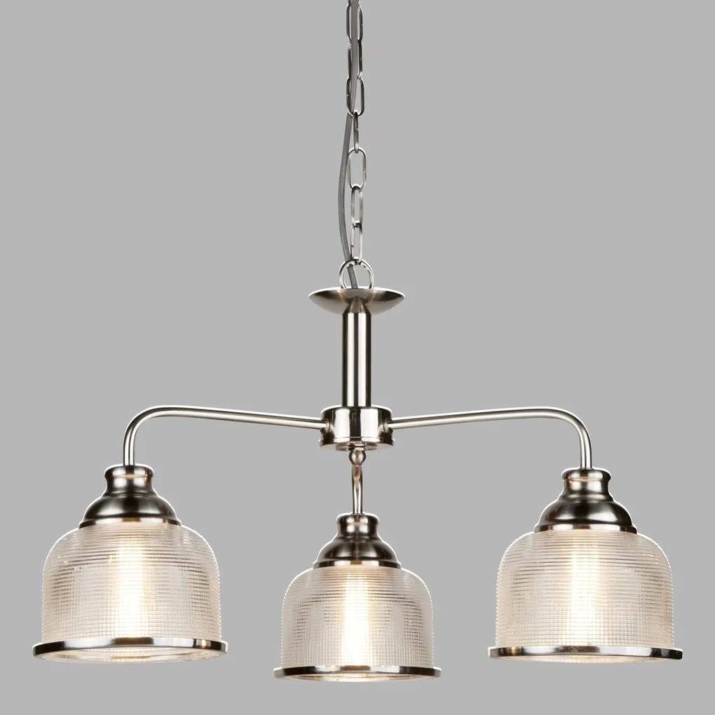 Lustra suspendata design clasic Bistro II 3L argintiu satin 1683-3SS SRT